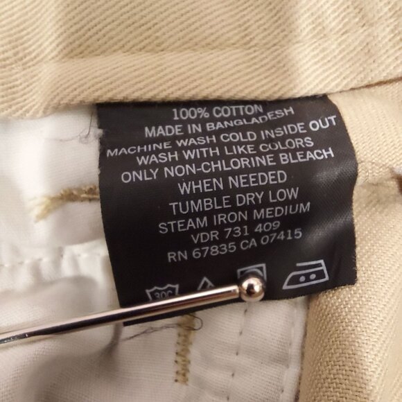 Nautica Mens 38Wx32L Tan cuffed Pleated trouser pants high rise Cotton Career - Picture 11 of 11